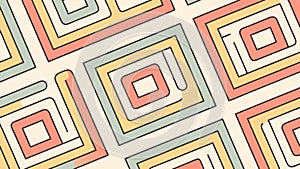Retro Geometric Pattern with Nested Squares in Perspective, vector design Generative AI