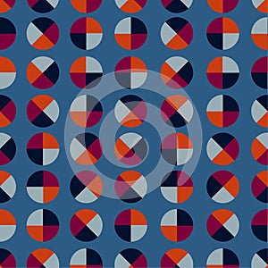 Retro geometric polka dot 4 quaters seamless pattern vector design for fashion ,fabric,wallpaper,and all prints