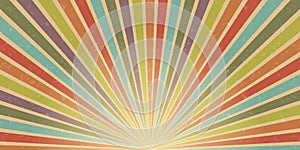 Retro geometric sun rays wallpaper. Vector illustration.