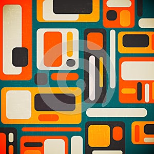 Retro geometrical abstract background photo