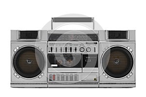 Retro ghetto blaster isolated on white with clipping path