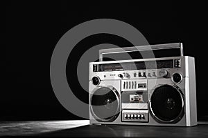 Retro ghetto music blaster isolated on black with clipping path