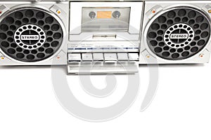 Retro ghetto radio boom box cassette recorder from 80s..