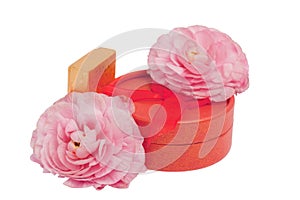 Retro gift box with flowers