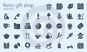 Retro gift shop glyphset