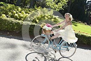 Retro Girl On Bike