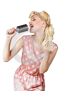 Retro girl singer photo