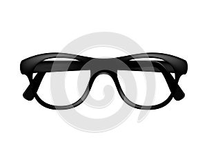 Retro glasses frame in dark design without lenses