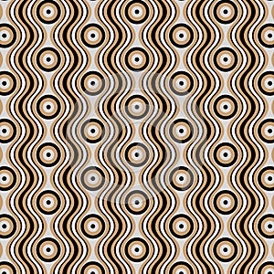 Retro Gold And Silver Seventies Style Mid Century Pattern