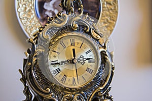 Retro goldish clock. photo