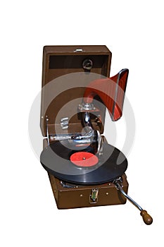 Retro gramophone with disc