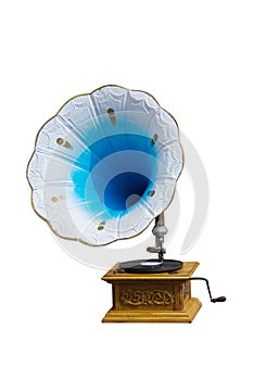 Retro gramophone with disc