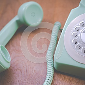 Retro Green Rotary Dial Phone