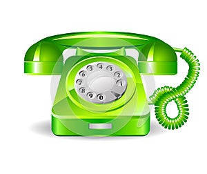 Retro green telephone