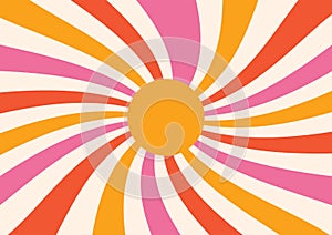 Retro Groovy Vibes Sunburst Background