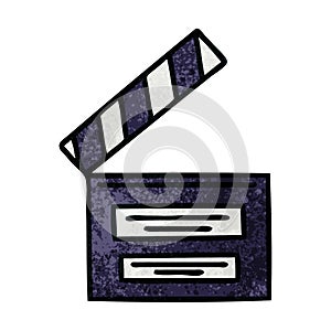 retro grunge texture cartoon film clapper board