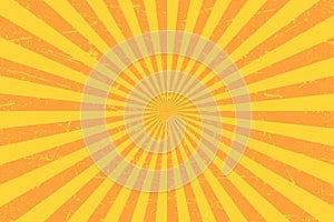 Retro Grunge texture sunburst ray in vintage style Abstract background Vector illustration