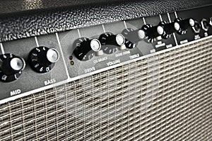 Retro guitar amplifier photo