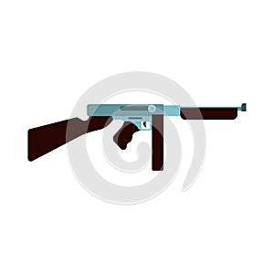 Retro gun vector icon weapon illustration design. Cartoon vintage handgun military west. Gangster criminal rifle