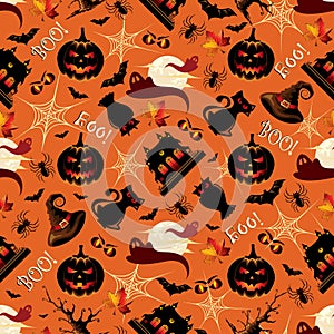 Retro Halloween Background Seamless Pattern