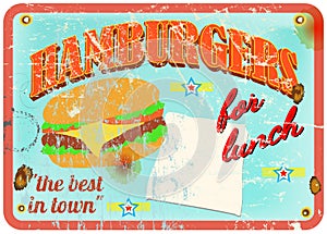Retro hamburger sign