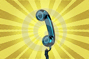 Retro handset pop art background photo