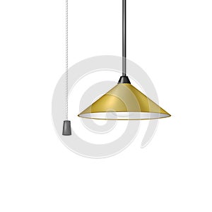 Retro hanging lamp in brown design with black and white cord switch