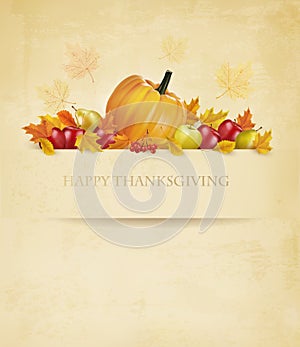 Retro Happy Thanksgiving Background.