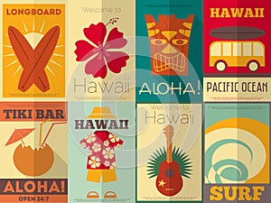 Retro Hawaii posters collection