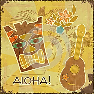 Retro Hawaiian postcard