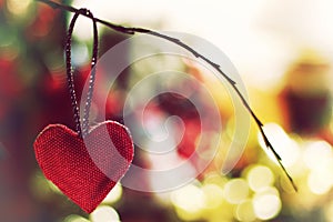 Retro heart shape bokeh