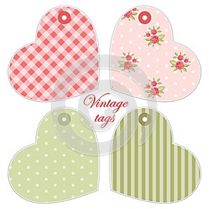 Retro heart tags