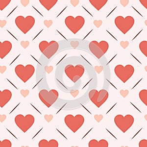 Retro hearts Seamless Pattern Design Vinatge Valentines Day Background