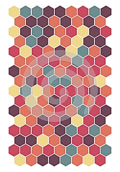Retro hexagon honeycomb pattern background. Vector illustration format eps 10.