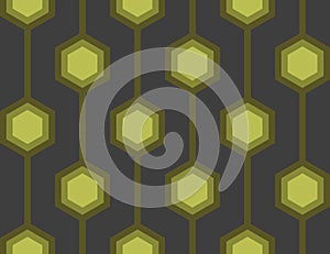 Retro Hexagons Green Seamless Tile