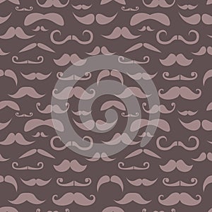 Retro hipster moustache trendy seamless pattern