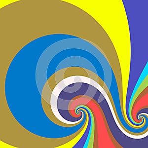 Retro Hipster Sixties Dizzy Spiral Swirls