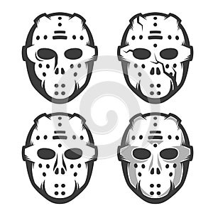 Retro hockey goalie mask - set of four options