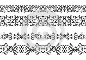 Retro horizontal border of with gears, cogwheels and chains. Steampunk