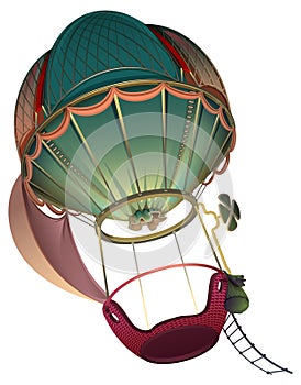 Retro hot air balloon steampunk vehicle aeronautics photo