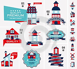 Retro house label set