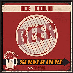 Retro Ice Cold Beer Poster