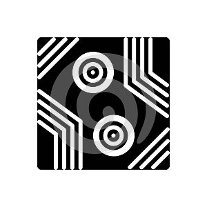 Black solid icon for Retro, audio and connector