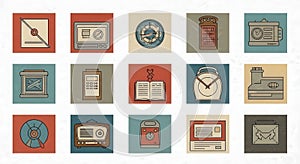 Retro Icon Set: Vintage Objects and Technology
