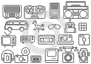 retro icons. Vector illustration decorative design