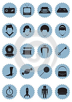 retro icons. Vector illustration decorative design