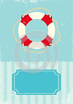 Retro illustration of life buoy