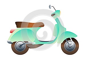 Retro Illustration Scooter. Flat gradient vector icon