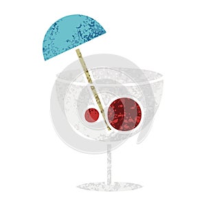 retro illustration style cartoon fancy cocktail