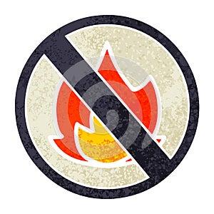 retro illustration style cartoon no fire sign